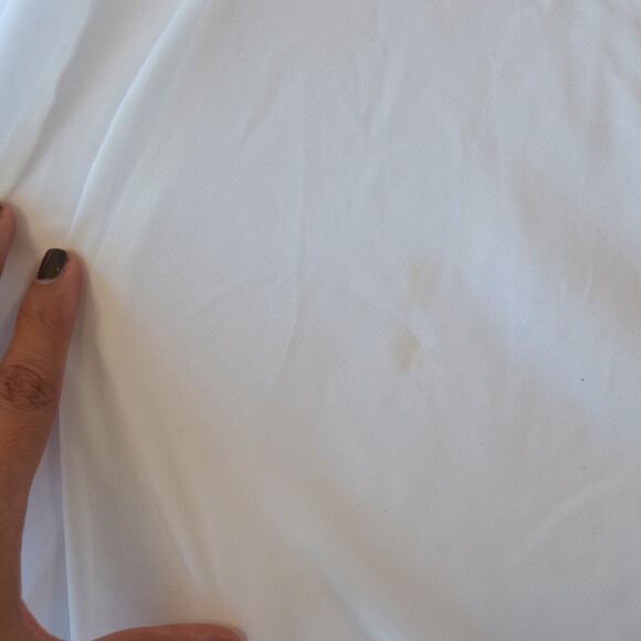 Linea Donatella White Lace Beaded Chiffon Babydoll Top M - Picture 7 of 7